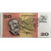 AUSTRALIA 1991 . TWENTY 20 DOLLARS BANKNOTE . ERROR . REGISTRATION SHIFT